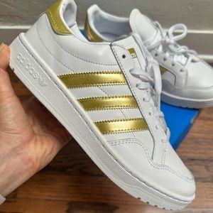 Adidas sneakers Superstar gold stripes team court nib 9 three blogger sold out